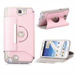 Rotations Etui til Note 2 (Pink)